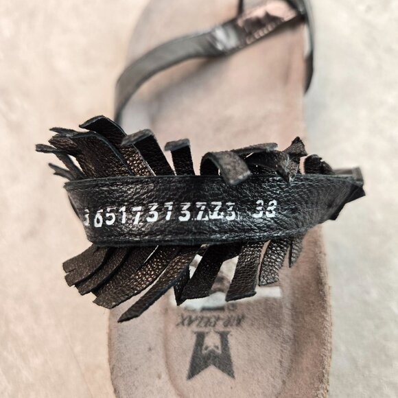Mephisto Boho Sandals Size 8 Metallic Slip On Strappy Low Wedge Comfort Slides - Picture 8 of 10